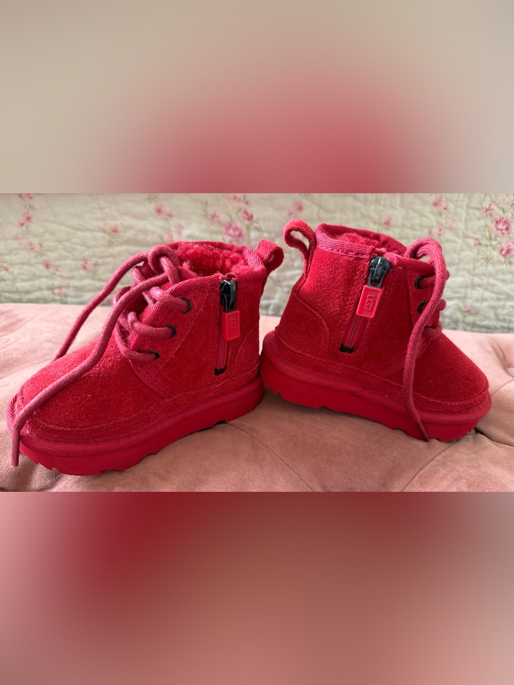 UGG Kids Neumel II Suede Boots Samba Red Toddler Size 6 - Picture 3 of 10